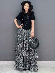 Clara Chic Top & Layered Skirt 2-Set Piece