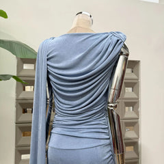 Luxury One-Shoulder Ruched Dress