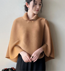 Luxury Pleated Capelet Top