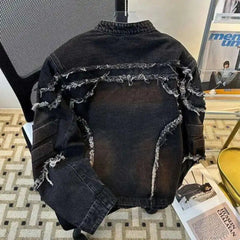 Men's Distressed Denim Trucker Jacket