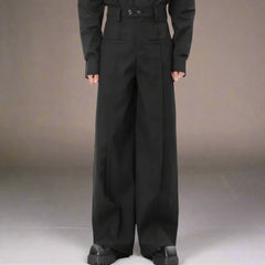 Luxury Men's Pleated Baggy Trousers