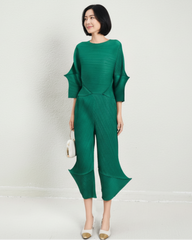 Sculptural Pleated Top & Pants Set