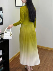 Ombre Pleated Blazer Dress