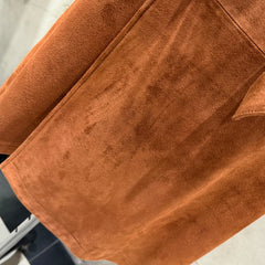 Luxury Lambskin Suede Trench Coat