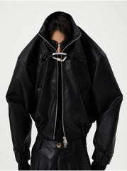 Men's Kaito High Streetwear Patent Leather Jacket