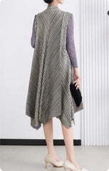 Luxury Metallic Pleats Dress