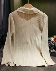 Thick Pleated Draped Cardigan