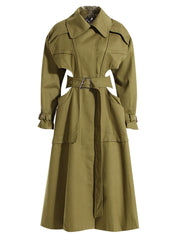 Luxuy Avant-Garde Belted Trench Coat