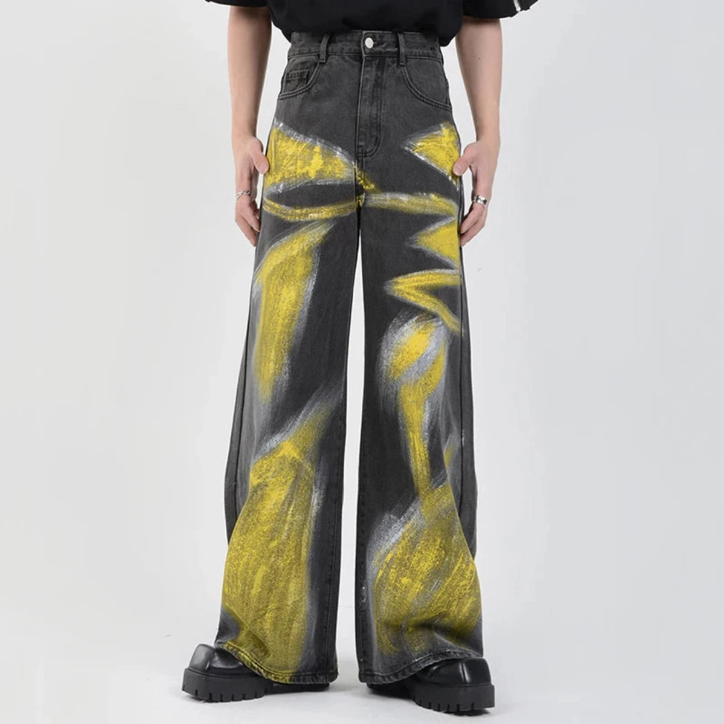 Men’s Charcoal Graffiti Jeans