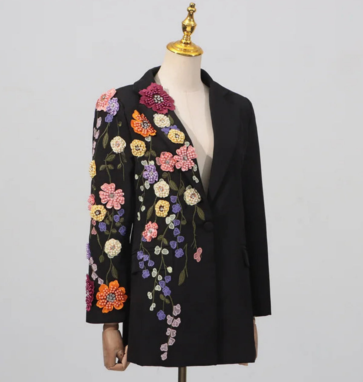 Elegant Bloom Embellished Blazer