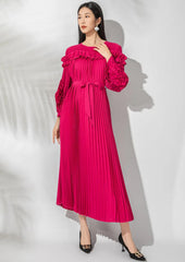 Ruffle Pleats Midi Dress