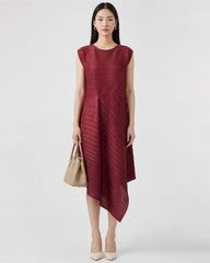 Architectural Pleated Midi Dress