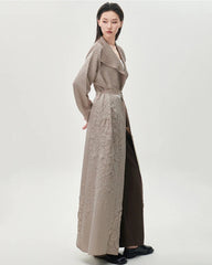 Luxury Travel Plissé Maxi Coat