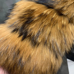 Genuine Raccoon Fur Hooded Coat