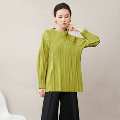 Premium Pleated Zip-Up Top