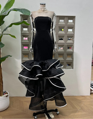 Luxe Strapless Ruffled Mermaid Dress