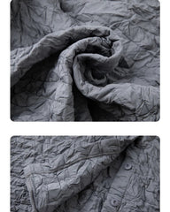 Crinkled Plissé Button Jacket