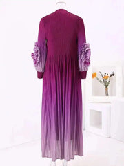 Truly Pleated Sleeveless Dress & Coat