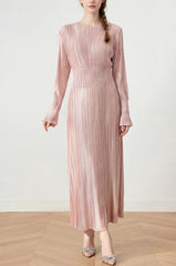 Luxury Pleated Metallic Dress