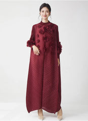 Luxe Pleated Dress with Sleeves