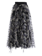 Harper Elegant Cake Midi Skirt with High Waist