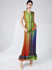 Designer Pleated Shawl Sleeveless Dress