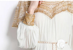 Luxury Plissé Embellished Dress