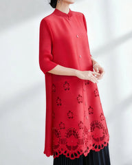 Elegant Plissé Tunic Top