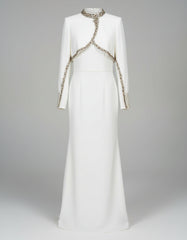 Crystal Embellished Capelet Dress