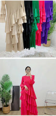 Elegant Ruffled Pleated Dress