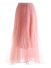 Luxury High-Waist Maxi Tulle Skirt