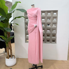 Luxury One-Shoulder Ruched Dress