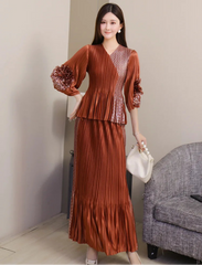 2-Piece Pleated Skirt Set