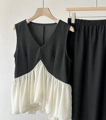 Luxury Peplum Top & Long Skirt Set