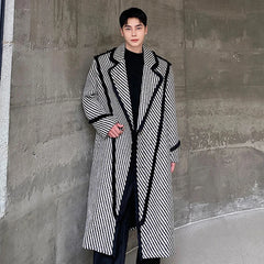 Men's Essential Tweed Long Trench Coat