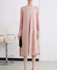 Luxury Metallic Pleats Dress