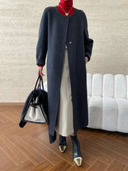 Luxury Wool-Blend Scarf Coat