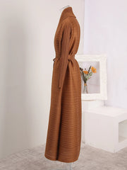 Truly Pleated Stretchy Long Coat