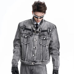 Men's Vintage Wash Denim Trucker Jacket & Jeans Set