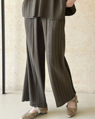 Fluid Pleat Wide-Leg Pants