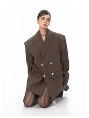 Circular Hole Couture Oversized Blazer Coat