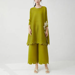 Pleated Pearl Tunic Top & Pants