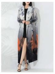 Luxe Japanese Pleated Long Coat