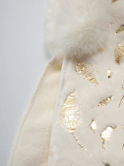 Luxury Fringe Cape with Fur Trim