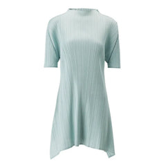 Mock Neck Pleated Tunic Top