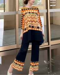 Luxury Pleated Palazzo Pant Set
