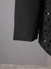 Feather Beaded Oversized Blazer