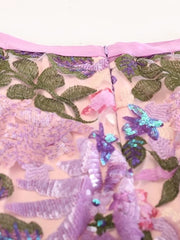 Luxury Floral Sequin Skirt