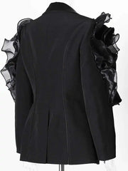 Luxury Ruffled Sleeve Blazer