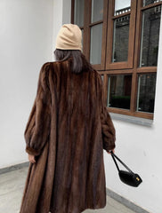 Women's Cozy Luxury Brown Faux Mink Fur Coat